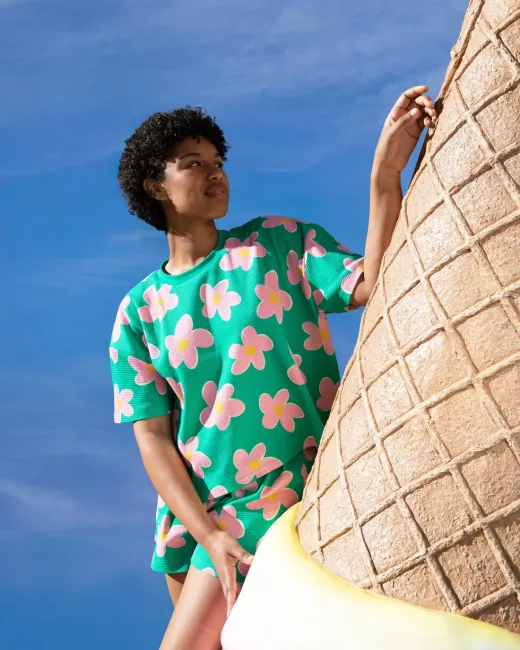 We are Jolies - Pyjama Gaufré en coton bio - Big Flowers