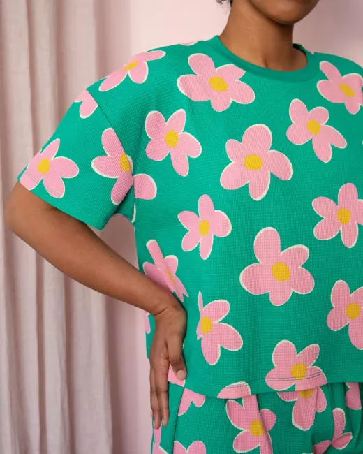 We are Jolies - Pyjama Gaufré en coton bio - Big Flowers