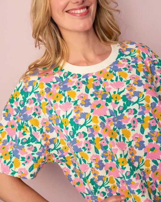 We are Jolies - Pyjama Gaufré en coton bio - Pastel Bloom
