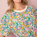 Waffle-textured organic cotton pyjama - Pastel Bloom