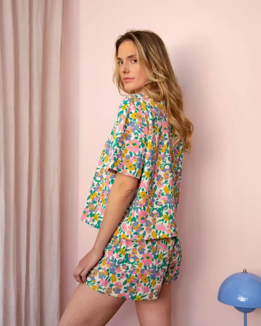 We are Jolies - Pyjama Gaufré en coton bio - Pastel Bloom
