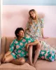 Waffle-textured organic cotton pyjama - Big Flowers