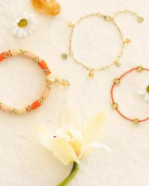 Shining Citrine Gold Colored Bracelet
