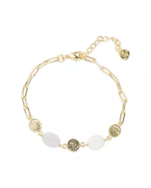 A Beautiful Story - Bracelet Aesthetic agate bleue et pierre de lune Gold
