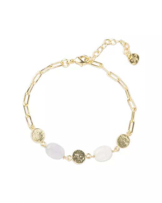 A Beautiful Story - Bracelet Aesthetic agate bleue et pierre de lune Gold