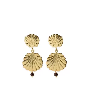 Expressive Rose Quartz Gold Plated Earrings