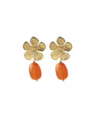 A Beautiful Story - Boucles d'oreilles Meadow Cornaline Plaqué Or