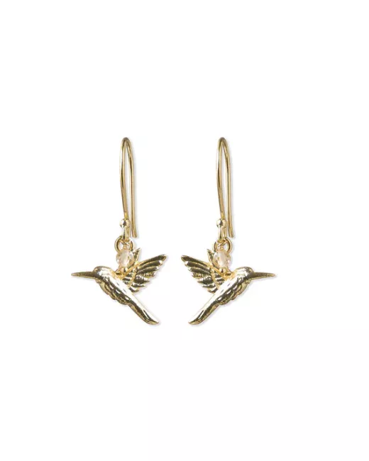A Beautiful Story - Boucles d'oreilles Freedom Colibri Citrine Plaqué Or