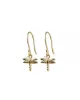 A Beautiful Story - Boucles d'oreilles Freedom Libellule Labradorite Plaqué Or