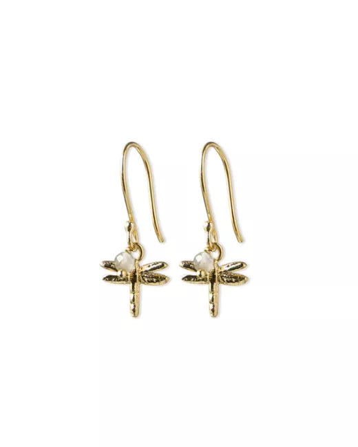 A Beautiful Story - Boucles d'oreilles Freedom Libellule Labradorite Plaqué Or