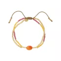Bracelet Shining Cornaline Gold