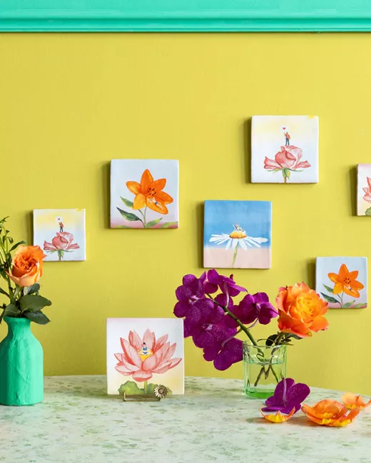 Handcrafted decorative ceramic tiles 10x10cm