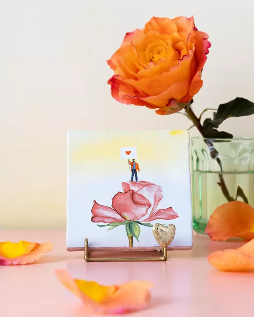 Handcrafted decorative ceramic tiles 10x10cm