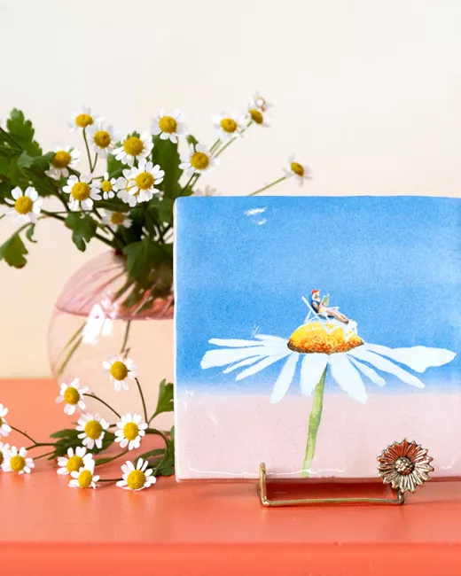 Handcrafted decorative ceramic tiles 10x10cm