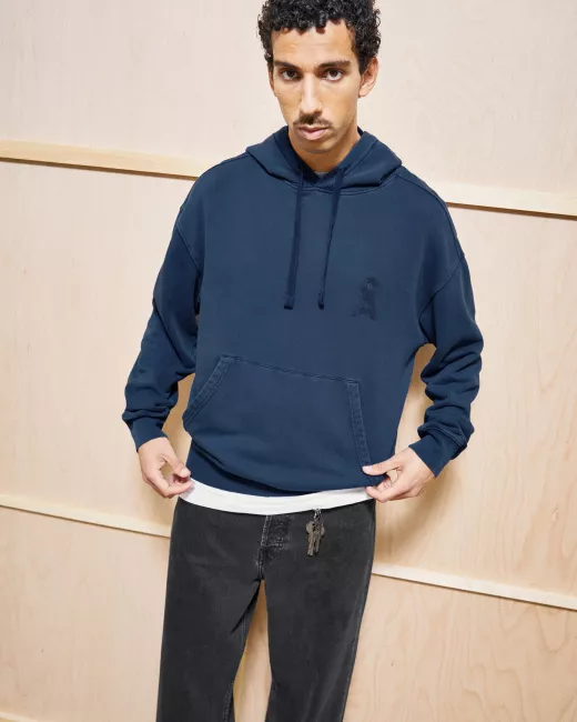 Organic cotton troyer-neck sweatshirt