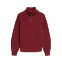 Organic cotton trucker collar sweater