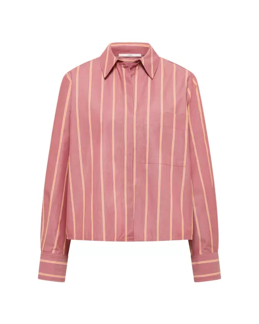 Checked hooded shirt