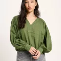 Blouse met gerimpelde zoom