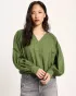 Blouse with a ruched hem in organic cotton
