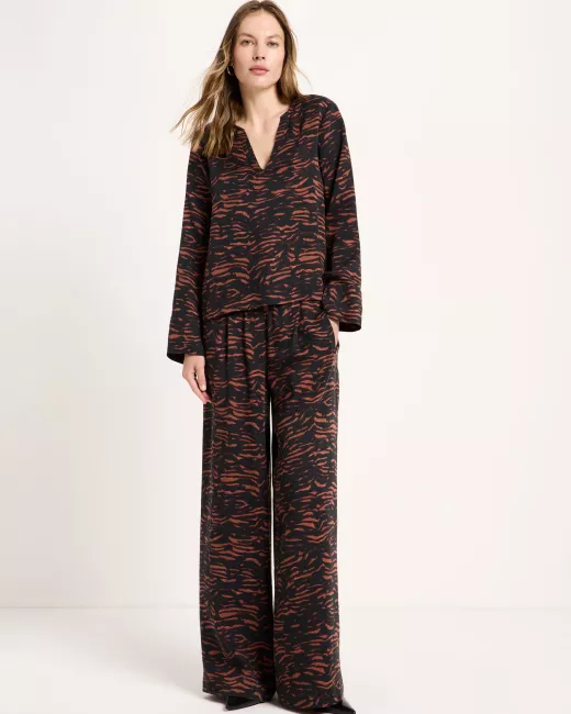 Blouse met gerimpelde zoom
