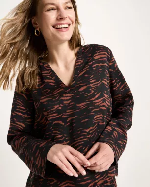 Blouse met gerimpelde zoom