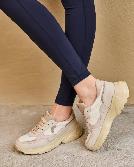 Minuit sur Terre - Baskets vegan Nuvia Beige