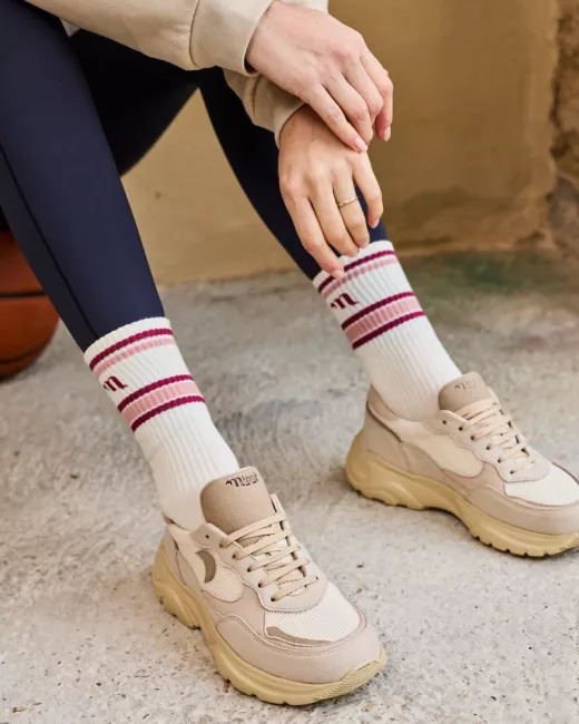 Minuit sur Terre - Baskets vegan Nuvia Beige