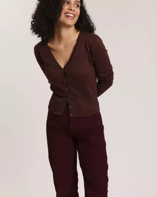 Tranquillo - Pantalon en velours côtelé fin de coton biologique