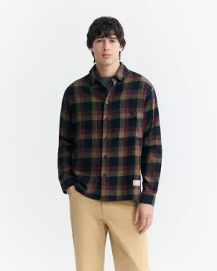 Navy blue overhemd checks Bes