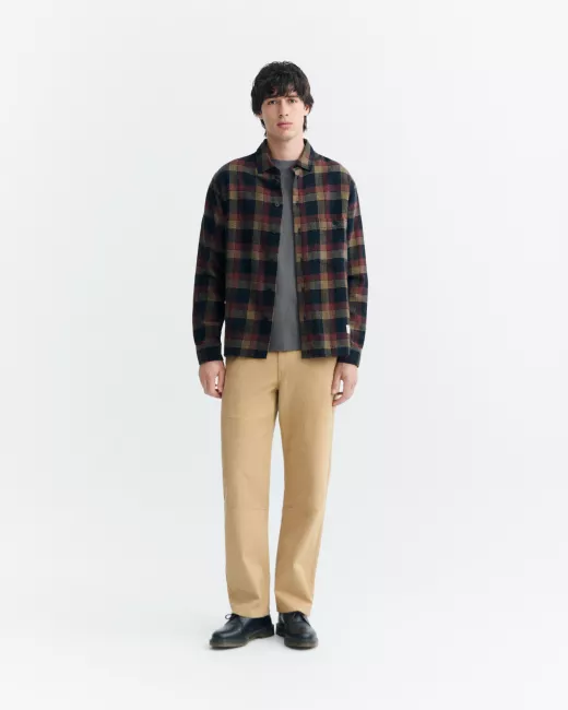 Navy blue overhemd checks Bes