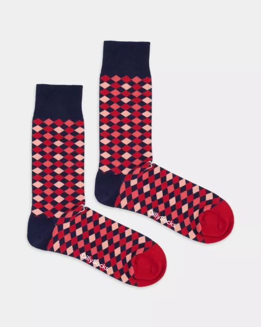 DillySocks - Chaussettes colorées avec motif Retro Checks