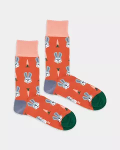 Colourful patterned socks - Carrot Bunny