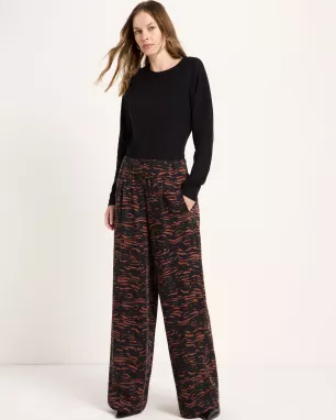 LANIUS - Pantalon large en TENCEL™ imprimé