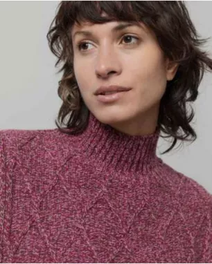RIFÒ - Gilet Delia col montant en laine recyclée