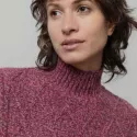 DELIA - Mouwloos vest met hoge kraag in gerecycleerde wol
