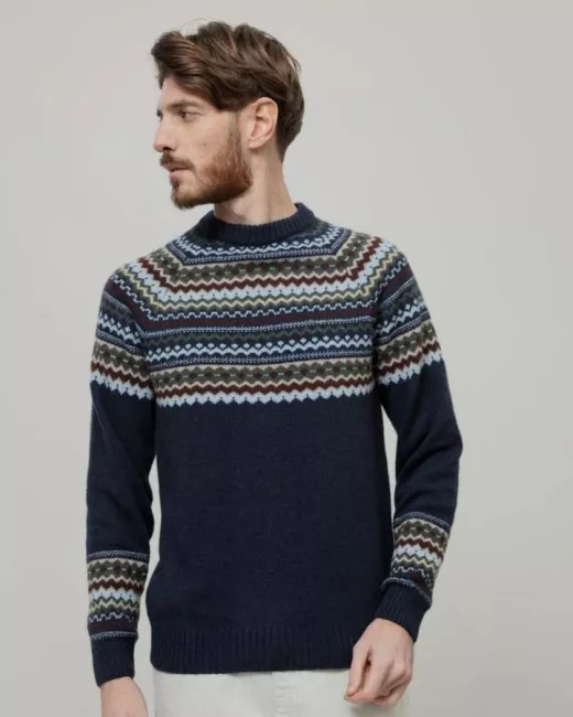 RIFÒ - Pull Armando jacquard en laine recyclée