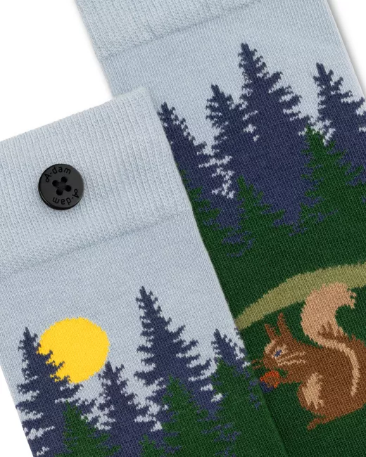 A-DAM - Chaussettes en coton bio Squirrel Blue