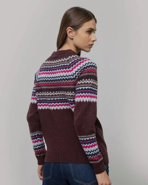 RIFÒ - Pull Marina jacquard en laine recyclée
