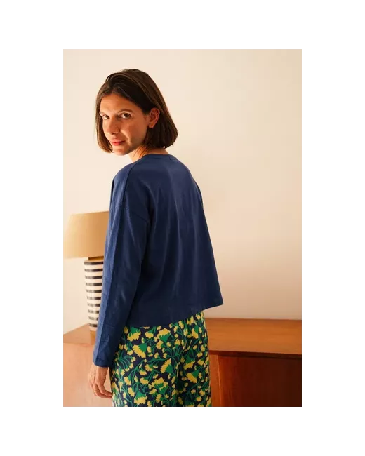 Long organic cotton pajama - Vagues Provençales