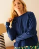 Long organic cotton pajama - Vagues Provençales