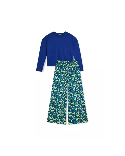 Long organic cotton pajama - Vagues Provençales