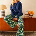 Long-sleeved organic cotton pajama - Vagues Provençales