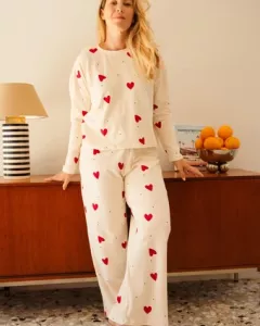 Lange mouwen biologisch katoenen pyjama - Néroli