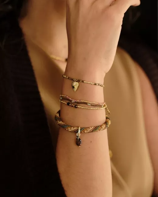 Hoping Rozenkwarts Armband Goudkleurig