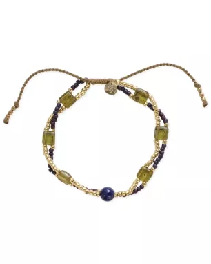 Harmonious Lapis lazuli Bracelet Gold Colored