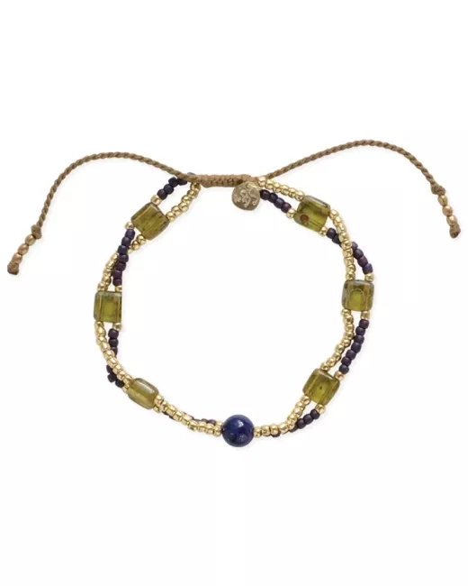 Harmonious Lapis lazuli Bracelet Gold Colored
