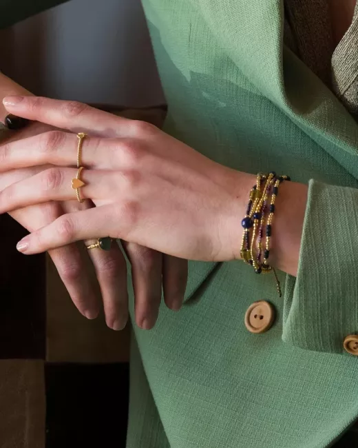 Harmonious Lapis lazuli Armband Goudkleurig