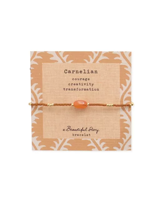 Wishing Carnelian Necklace Gold Colored