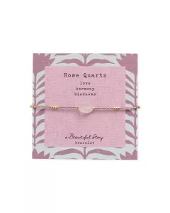 Wanting Rose Quartz Bracelet Gold Colored