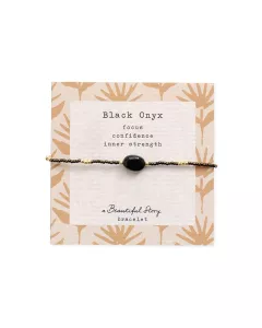 Wanting Black Onyx Bracelet Gold Colored